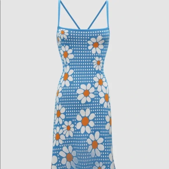 blue daisy flower dress Daisy Dress main image 1